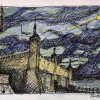 'Von der Expedition zum Sitz der Untersten Instanz, I' - Tuscheskizze, koloriert - 20 x 25 cm 